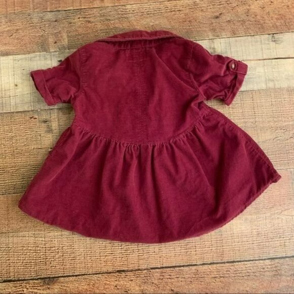Old navy baby girls corduroy burgundy peplum top - 12-18M - Picture 7 of 7